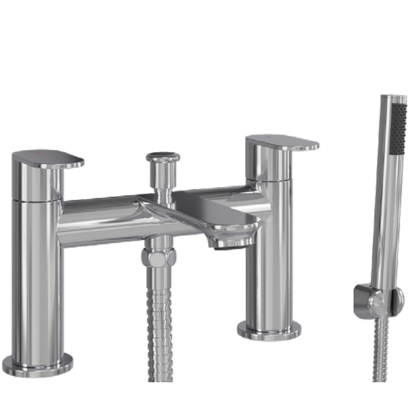 Flowline Bath Shower Mixer inc Shower Kit - Chrome | Woodford Bathrooms