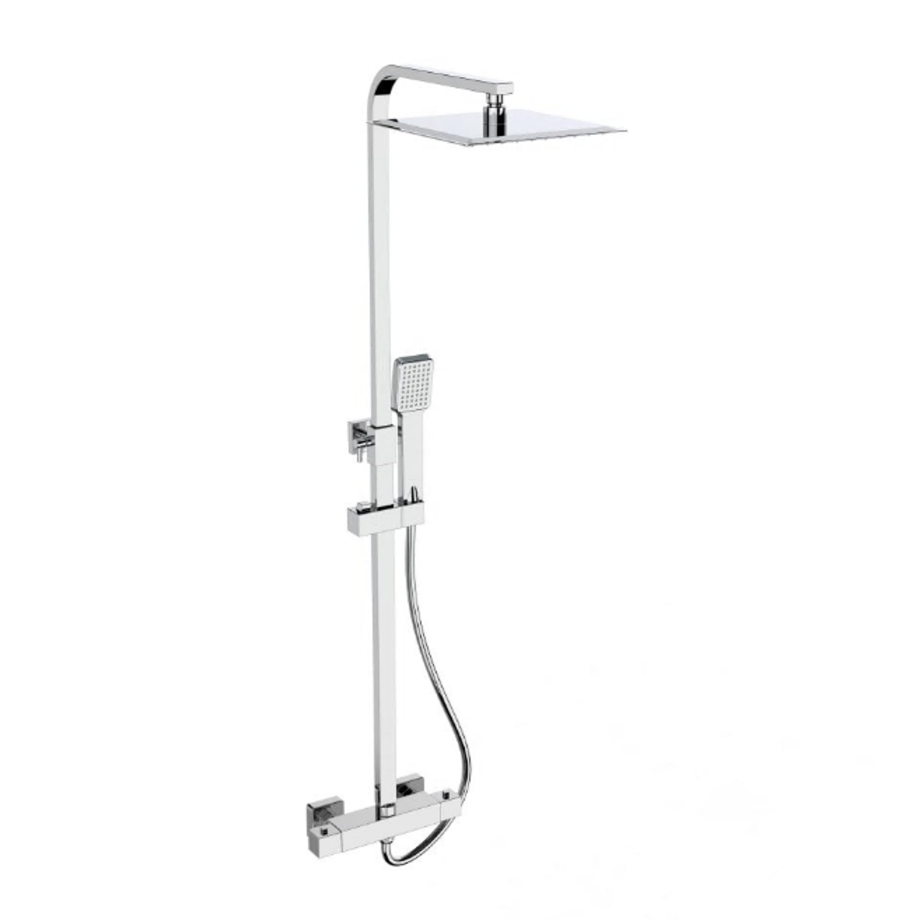 Kartell Pure Square Thermo Bar Shower W Head & Handset | Woodford Bathrooms