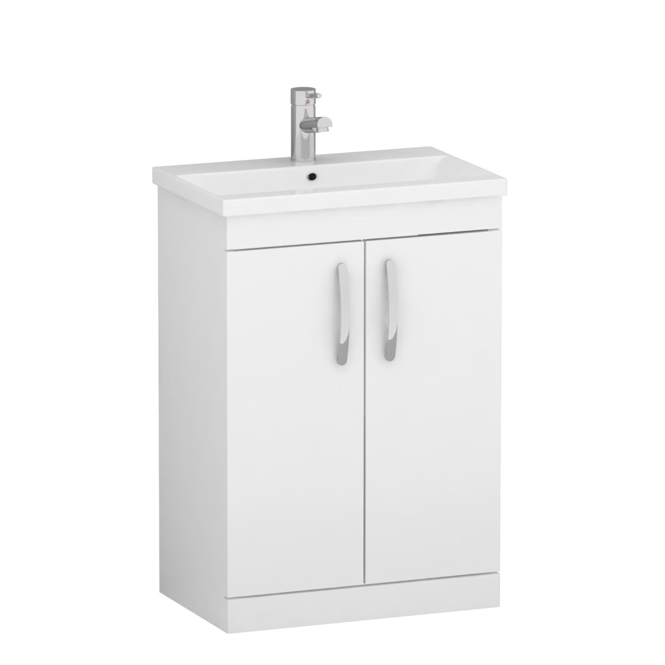 Flair Floor Standing Vanity Unity 500Mm - Gloss White | Woodford Bathrooms