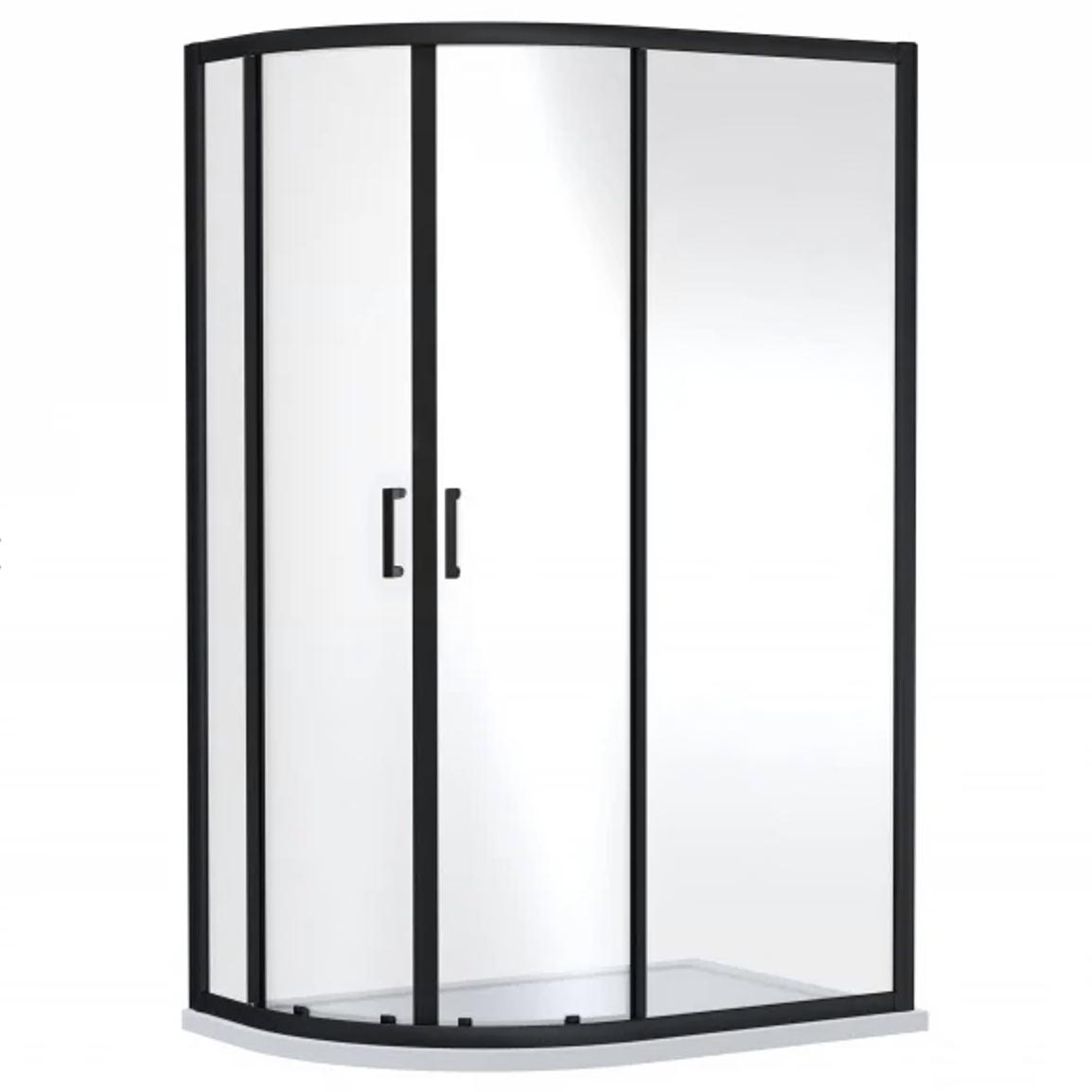 1200mm x 900mm Offset Quadrant Enclosure - Matt Black - 6mm | Woodford Bathrooms