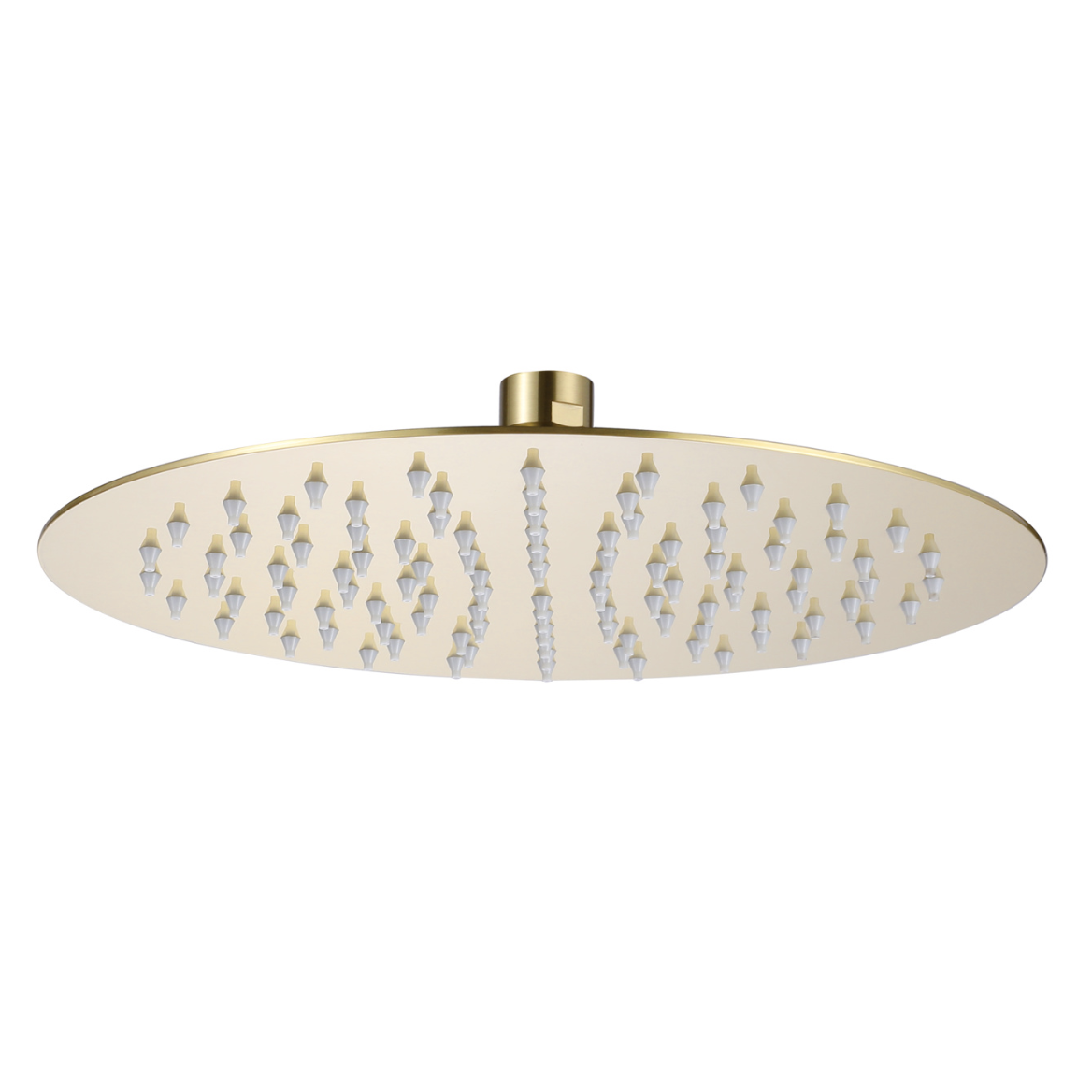 Bewl Round Slim Shower Head 250mm - Brushed Brass | Woodford Bathrooms
