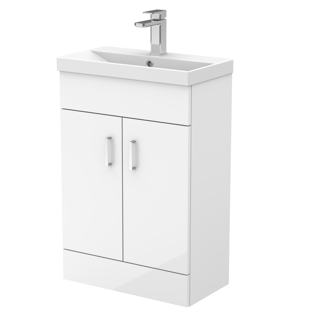 Floor Standing 2 Door Unit with Thin-edge Basin 550mm | Woodford Bathrooms