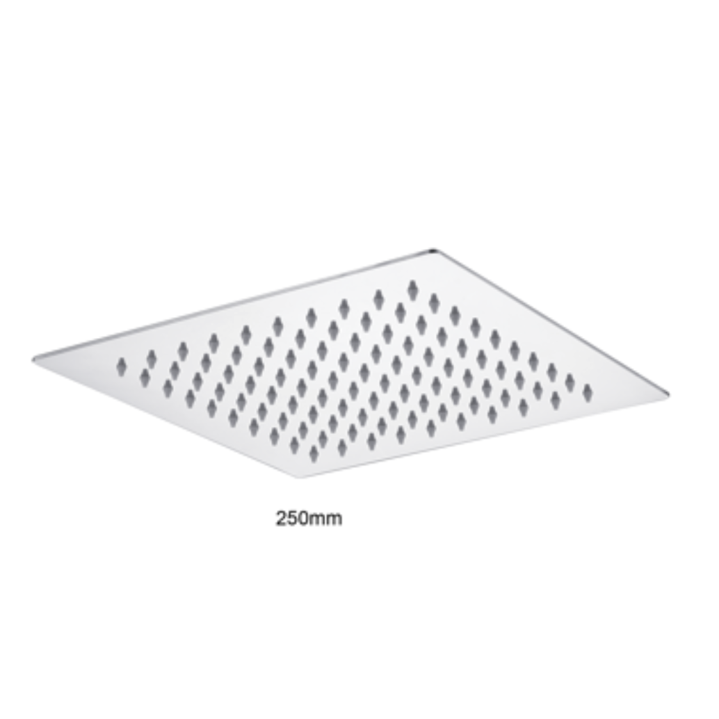 Bedgebury Square Slim Shower Head 250mm - Chrome | Woodford Bathrooms