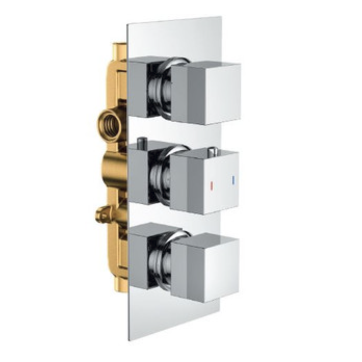 Bewl 2 Outlet 3 Controls Concealed Valve - Chrome | Woodford Bathrooms