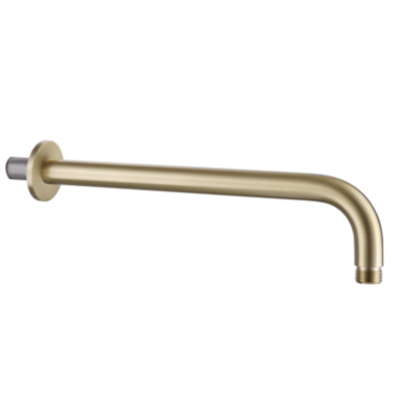 Bewl Round Shower Arm - Brushed Brass | Woodford Bathrooms