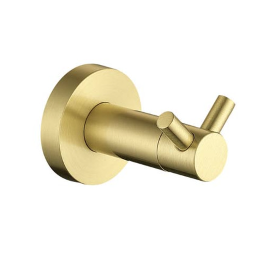 The White Space Robe Hook - Brushed Brass | Woodford Bathrooms