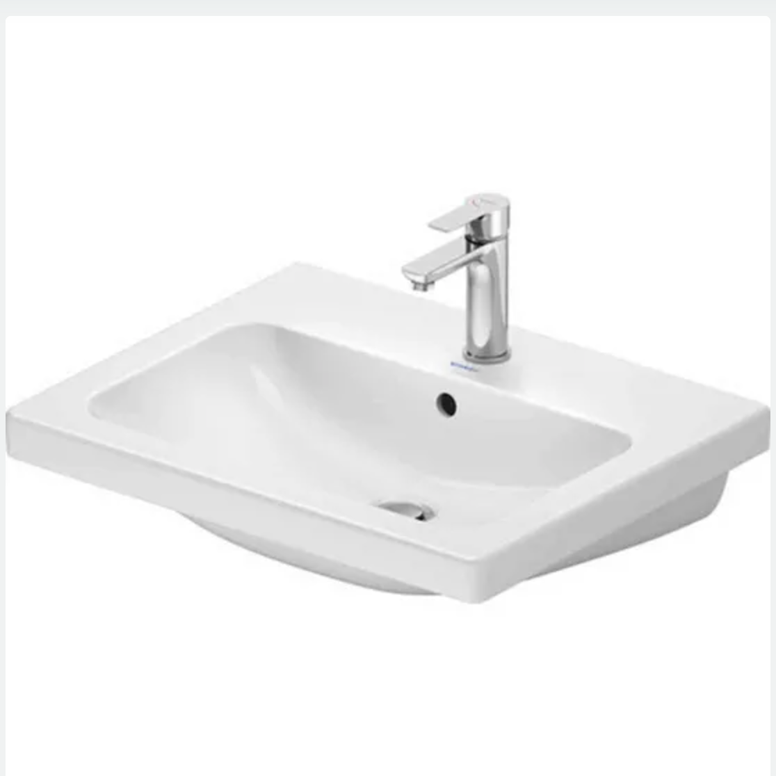 Duravit D-Code Washbasin 600mm - White High Gloss | Woodford Bathrooms