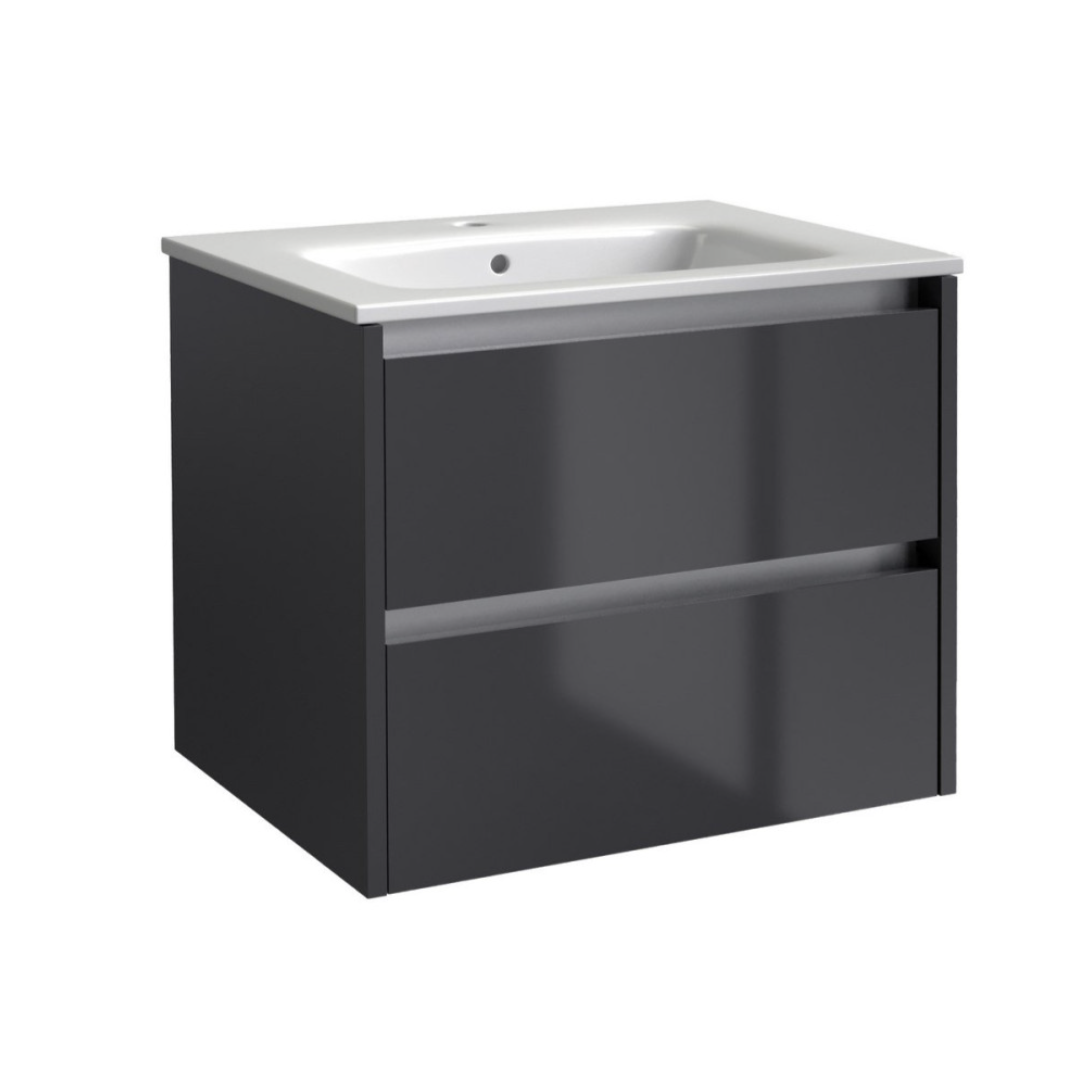 Kartell City 800x460mm Wall Mounted Unit Storm Grey Gloss | Woodford Bathrooms
