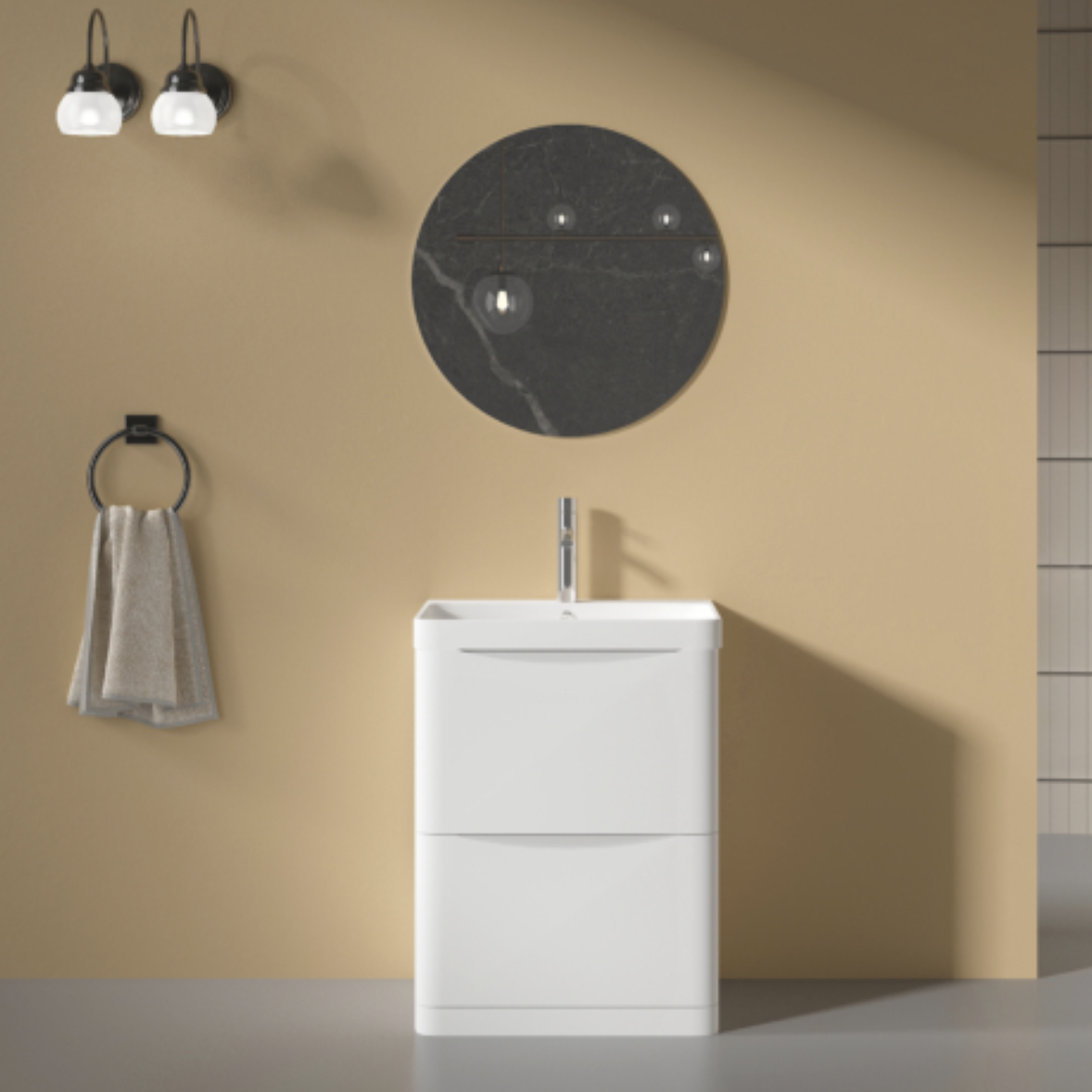 ISLA White Wall Hung Vanity Unit with Basin - 500mm | Woodford Bathrooms