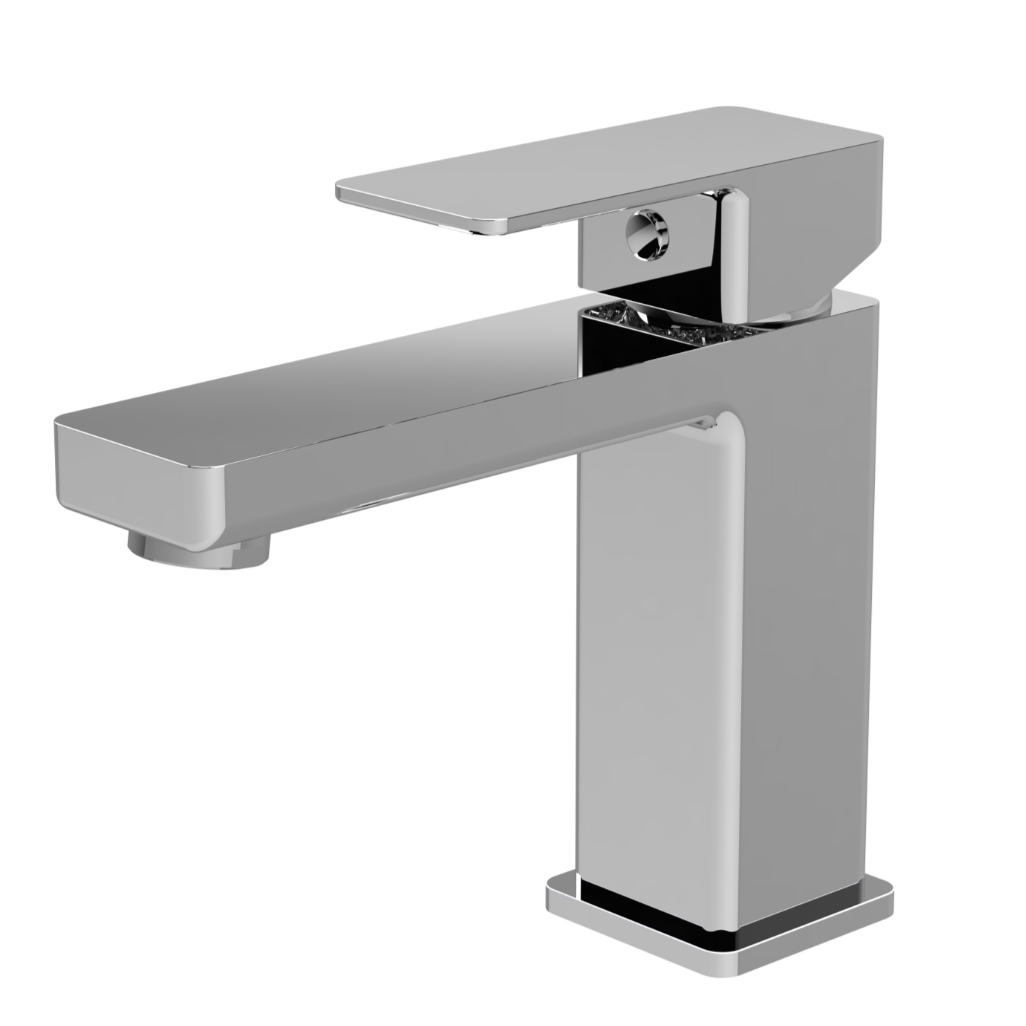 Kalk Mono Basin Mixer With Push Button Waste - Chrome | Woodford Bathrooms