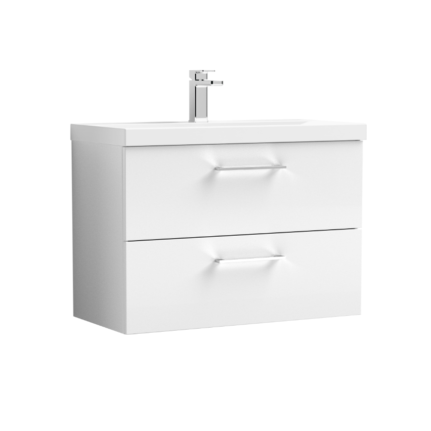 Nuie Arno 800mm Wall Hung 2-Drawer Vanity With Basin | Woodford Bathrooms