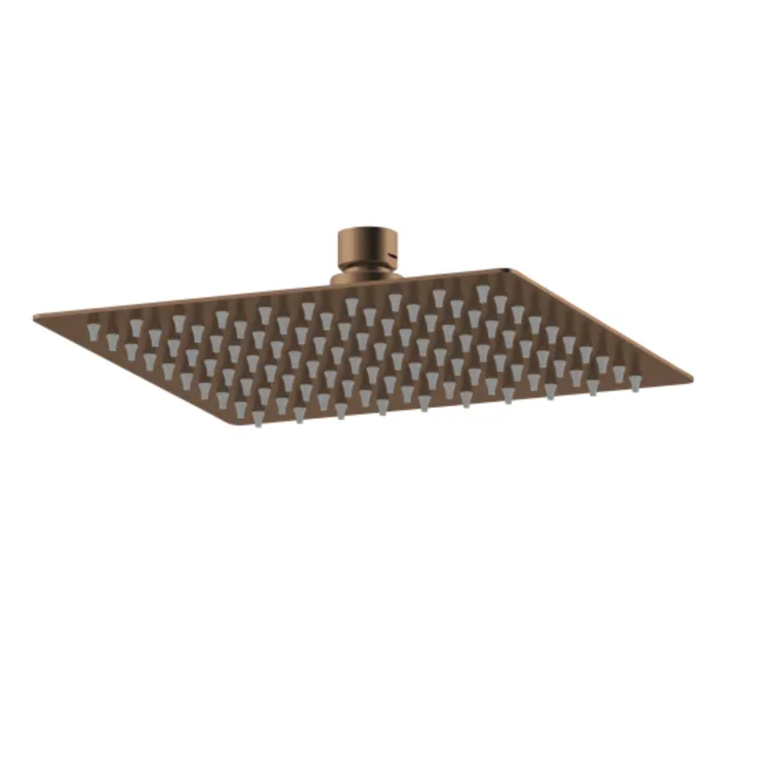 Square Fixed Head 200mm Diameter - Brushed Bronze | Woodford Bathrooms