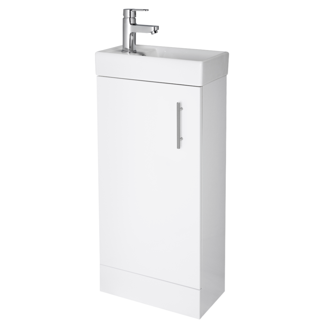 Floor Standing Compact Vanity Unit with Basin - 400mm | Woodford Bathrooms