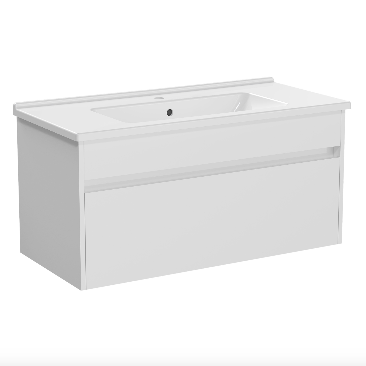 VitrA S50+ 1000mm 1 Drawer Vanity Unit - White High Gloss | Woodford Bathrooms