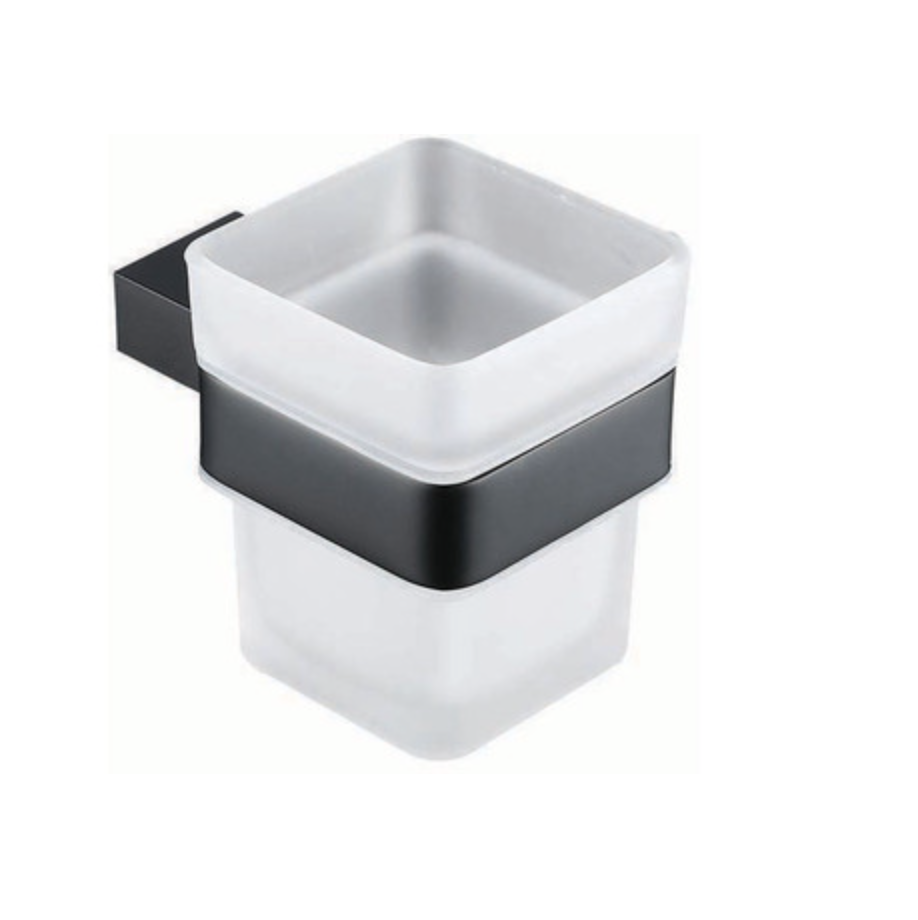 The White Space Legend Tumbler and Holder - Black | Woodford Bathrooms