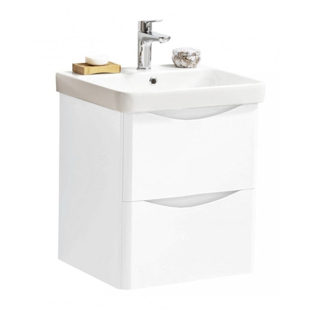 Arc Wall Mounted 2 Drawer Unit White - 500x460mm | Woodford Bathrooms