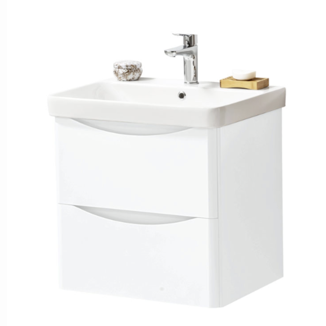 Kartell Arc 600Mm Wall Mounted 2 Drawer Unit Only - White | Woodford Bathrooms