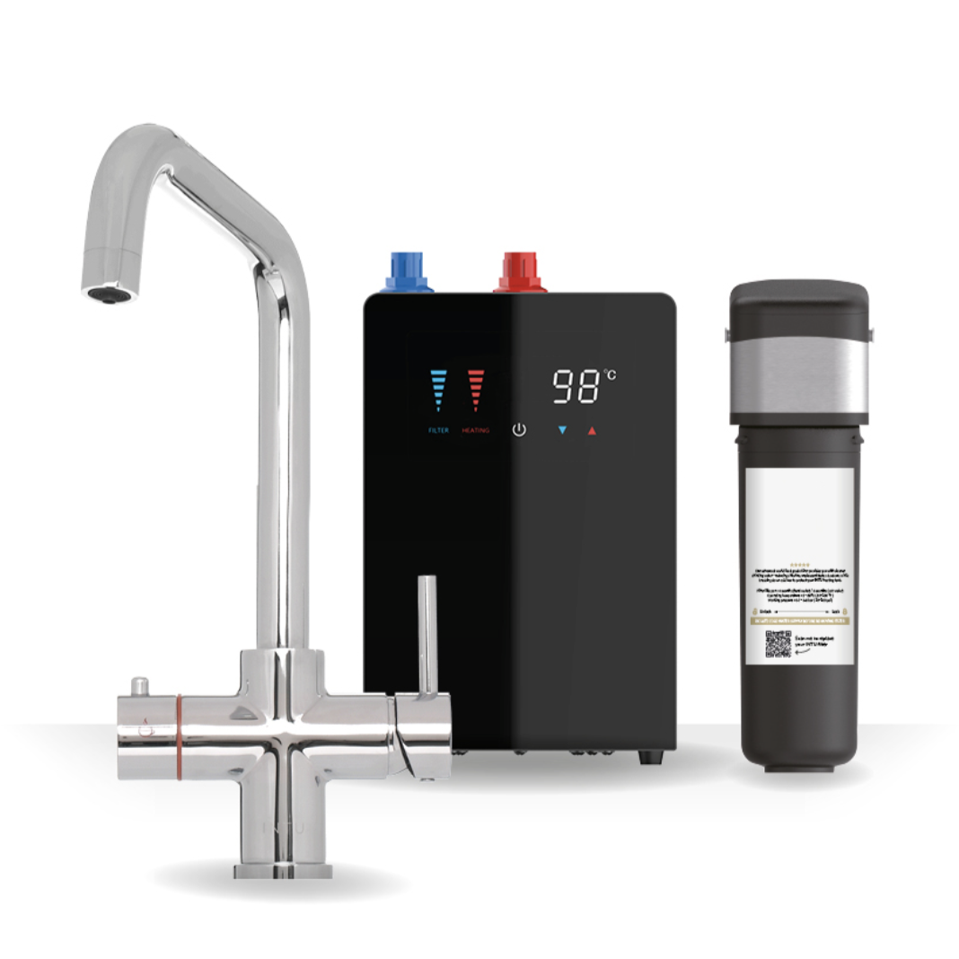 Brewmaster Chrome 3-1 Square Tap With Digital Tank | Woodford Bathrooms