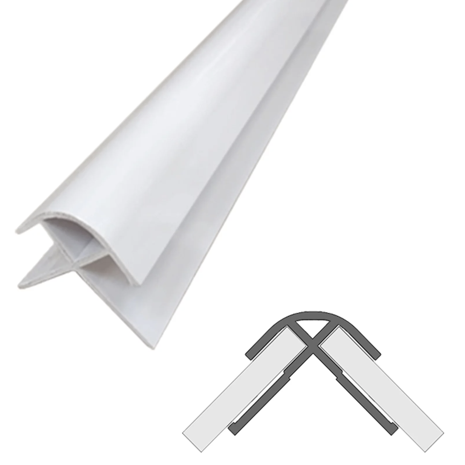 10mm ABS Trim External Winged Corner - White | Woodford Bathrooms
