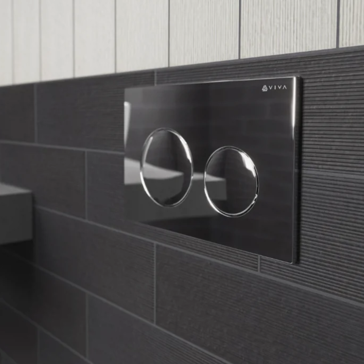 Viva Sanitary Skylo Ultra10 Gloss Dual Flush Plate Chrome | Woodford Bathrooms