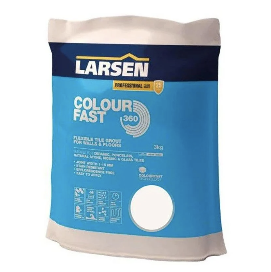 Larsen Colourfast 360 Flexible Grout 3Kg - Beige | Woodford Bathrooms