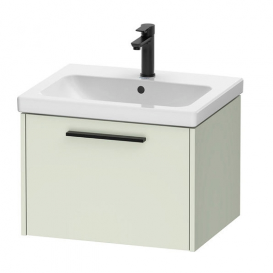 Duravit D-Code 600mm 1 Drawer Wall Hung Unit - Pale Green | Woodford Bathrooms