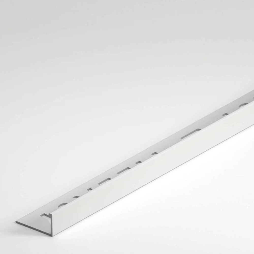 10mm White Square Edge Plastic Trim | Woodford Bathrooms