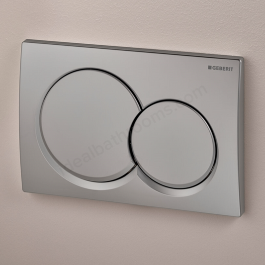 Geberit Alpha01 Round Dual Flush Plate - Matt Chrome | Woodford Bathrooms