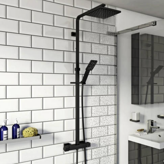 Kartell Nero Square Bar Shower With And Sliding Handset | Woodford Bathrooms