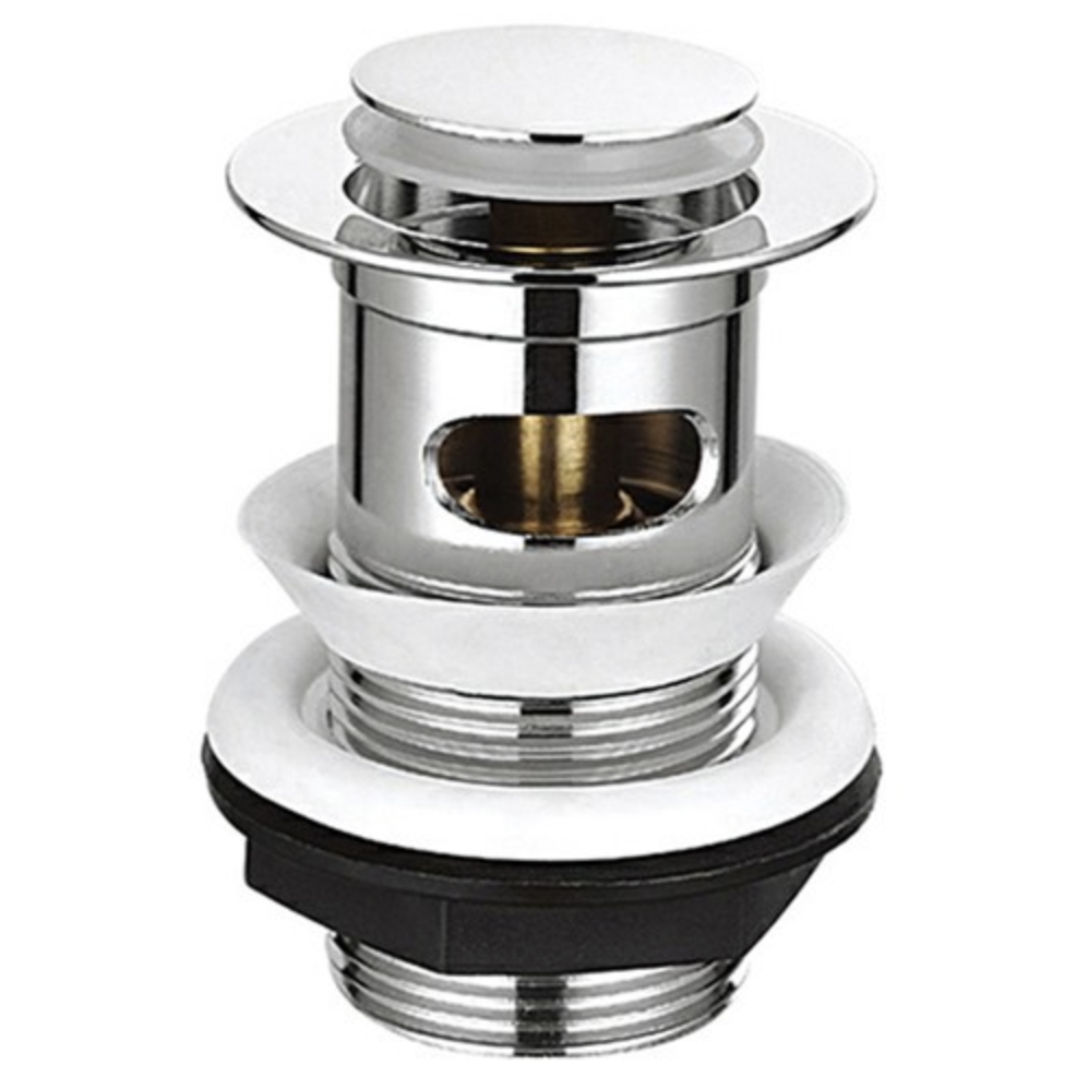 Keyplumb Push Down Clicker Basin Waste Slotted - Chrome | Woodford Bathrooms