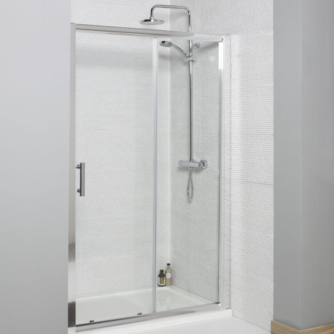 Kartell KV6 Frameless Side Panel 6mm - 800Mm | Woodford Bathrooms