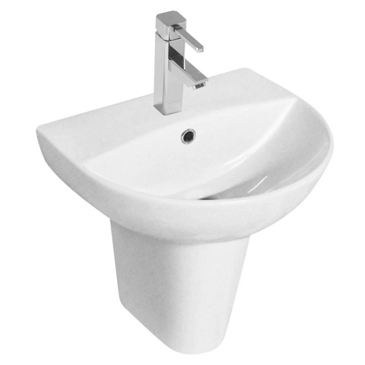 Kartell Kameo 500Mm 1 Tap Hole Basin & Semi Pedestal | Woodford Bathrooms