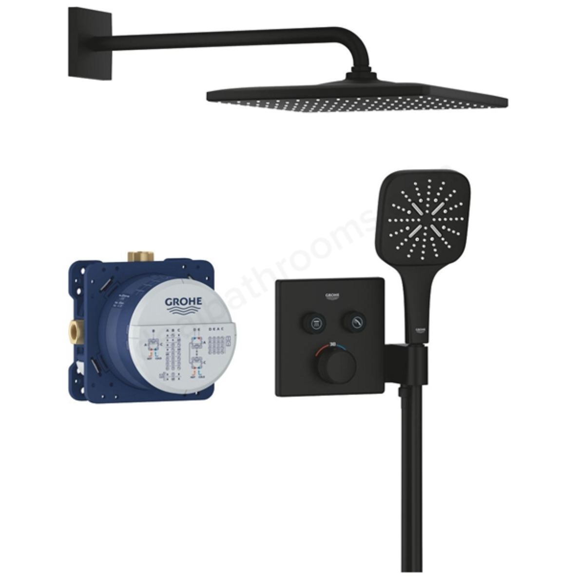 Grohe Grotherm Smart Control Concealed 3F Shower 310 Black | Woodford Bathrooms