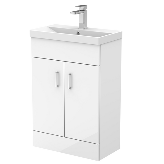 Floor Standing 2 Door Unit with Thin-edge Basin 550mm | Woodford Bathrooms