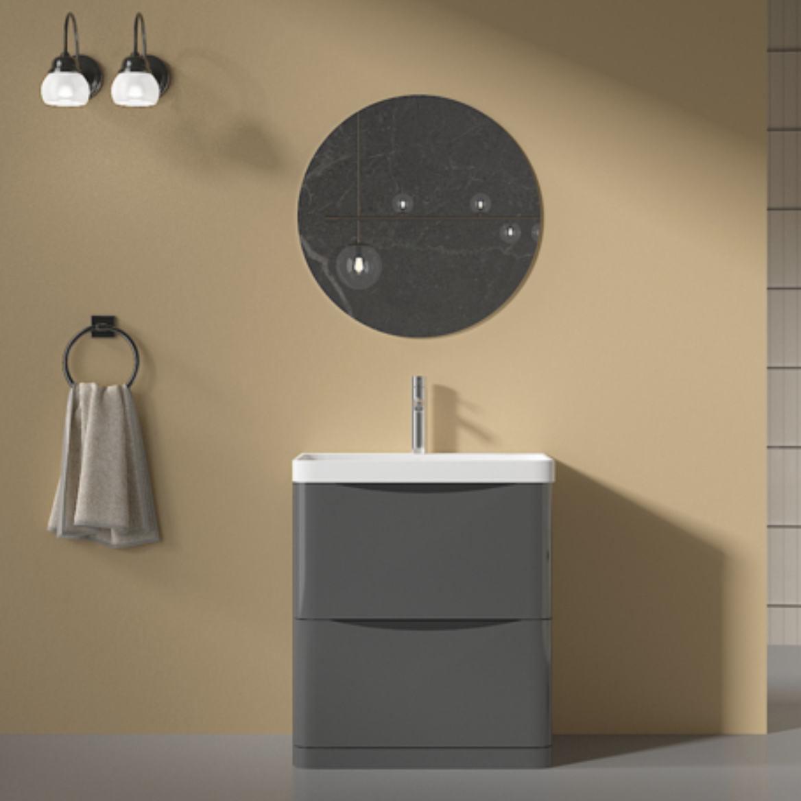 Isla 800mm Dark Grey With Basin | Woodford Bathrooms