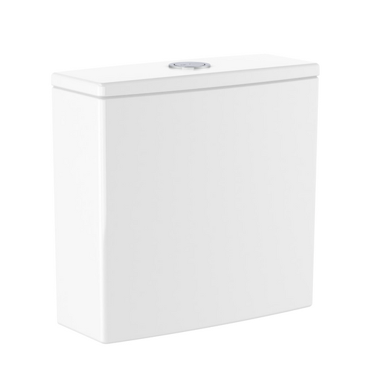 Roca ONA Cistern with 4.5/3 li chrome push buttons - White | Woodford Bathrooms