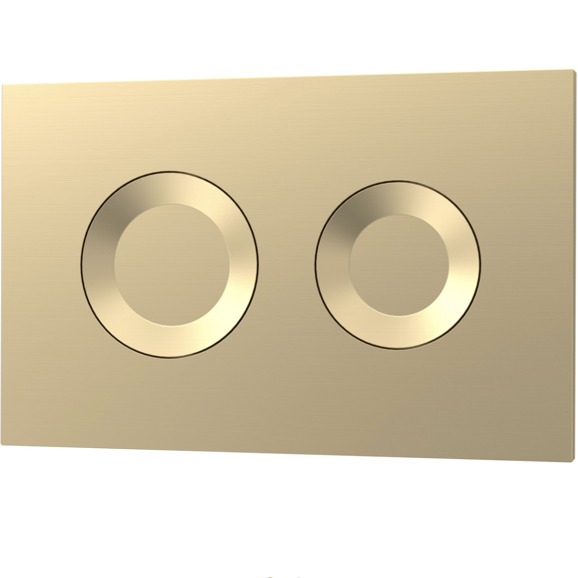 Arley Round Brushed Brass Dual Flush Push Button | Woodford Bathrooms