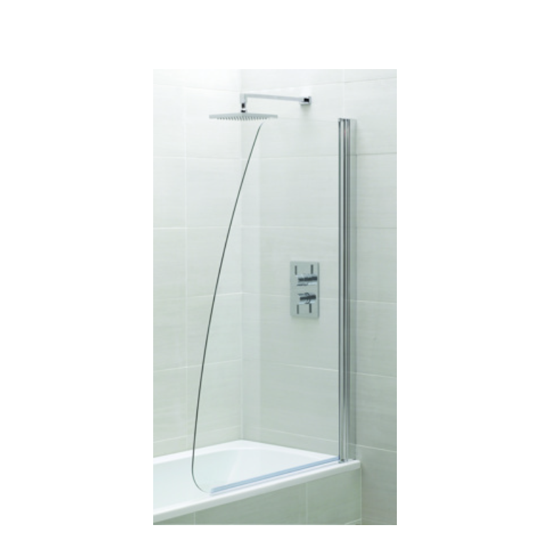 Artesan Hapi6 Sail Bath Screen - 800mm - Polished Silver | Woodford Bathrooms