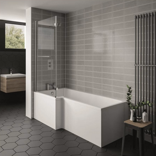 Kartell Koncept L Shaped Elite Shower Bath Screen | Woodford Bathrooms