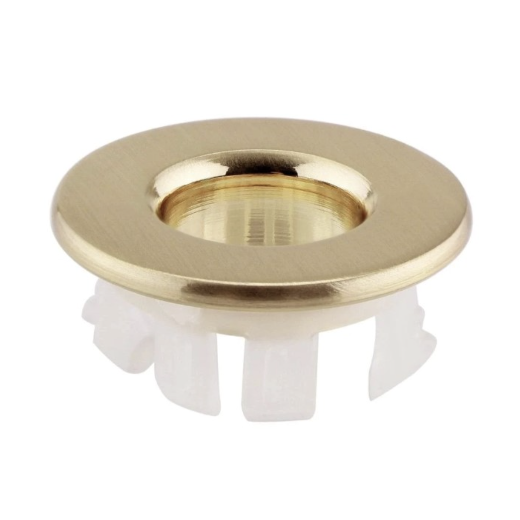 Kartell Basin Overflow Cover Brushed Brass | Woodford Bathrooms