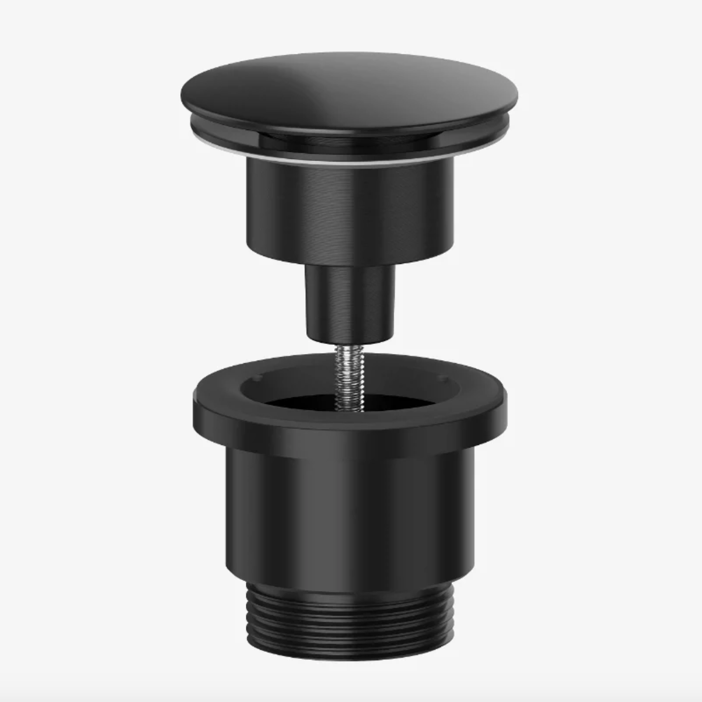 Viva Sanitary Round Clicker Slotted Basin Waste - Black