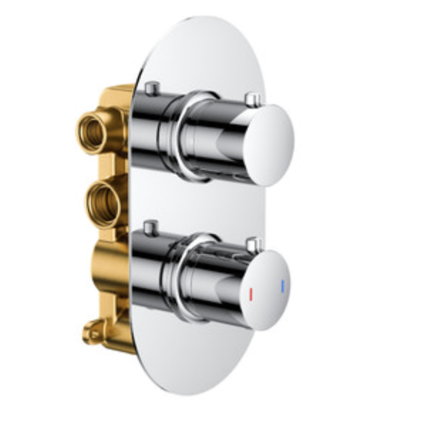 Bewl Double Outlet Two Control Concealed Thermo Valve | Woodford Bathrooms
