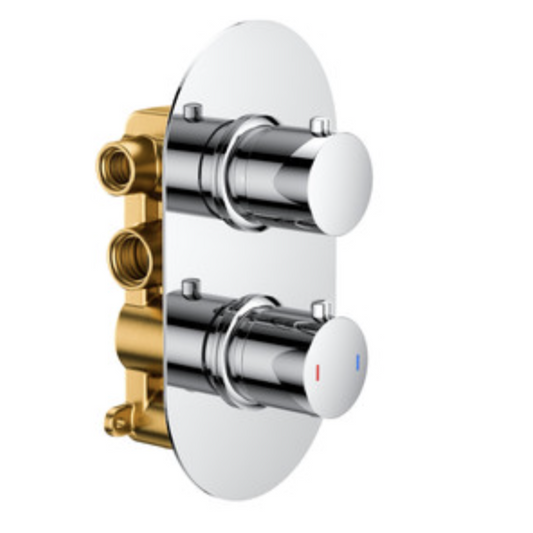 Bewl Double Outlet Two Control Concealed Thermo Valve | Woodford Bathrooms