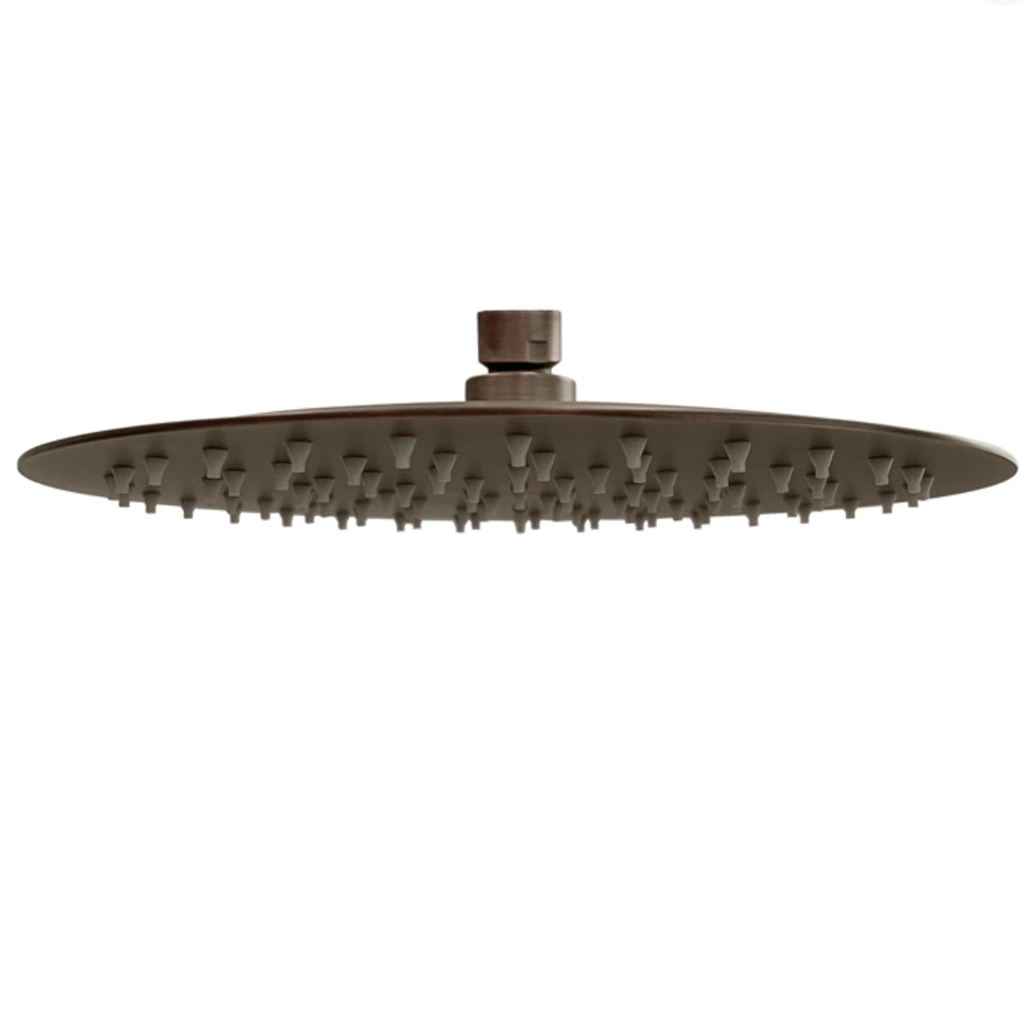 Bewl Round Slim Shower Head 250mm - Dark Brushed Bronze | Woodford Bathrooms