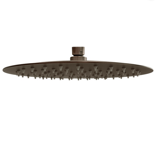 Bewl Round Slim Shower Head 250mm - Dark Brushed Bronze | Woodford Bathrooms