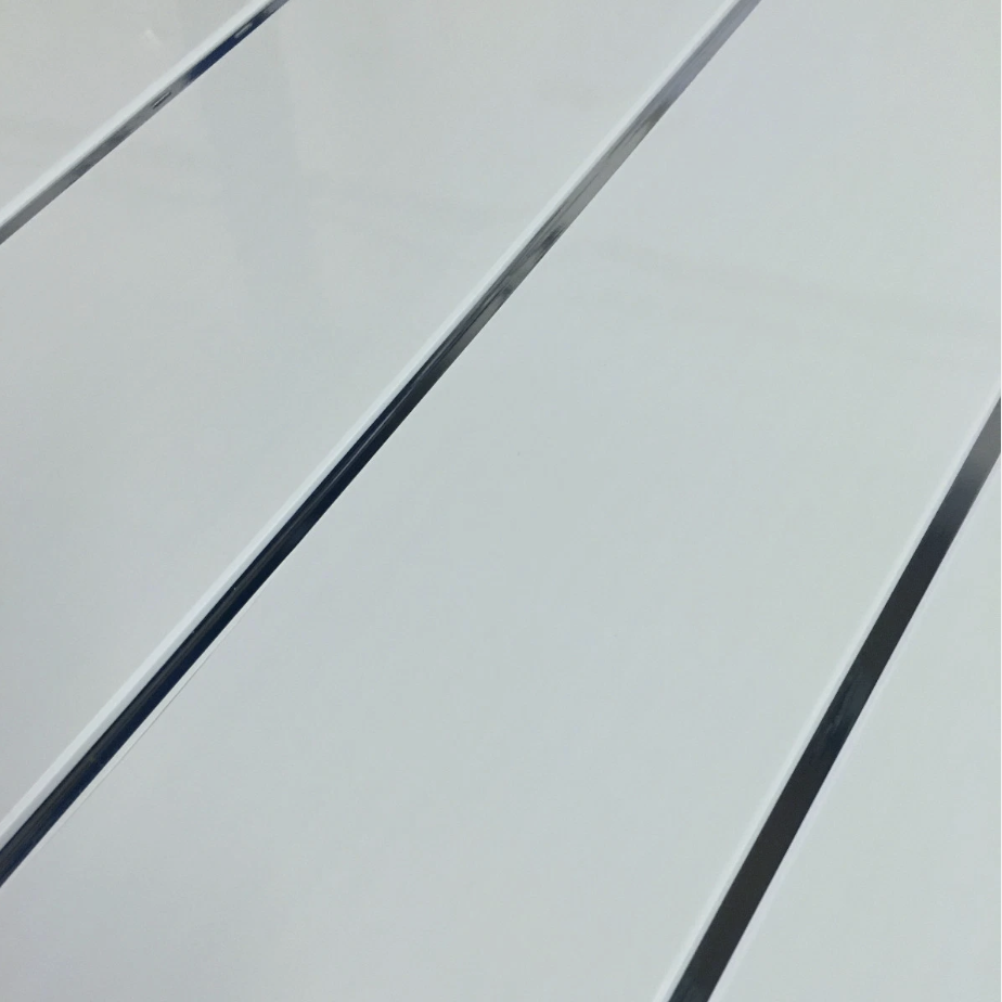 Ceiling Cladding White With Chrome Inserts - 2.7m x 1m | Woodford Bathrooms
