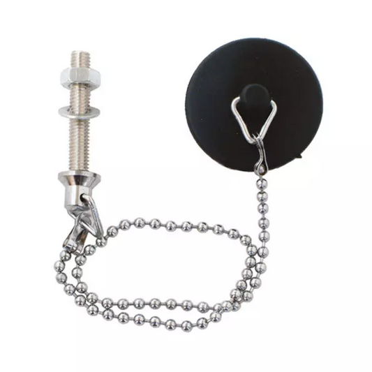 Black Basin Plug C/W Chain & 12" Stay Pre-Packed