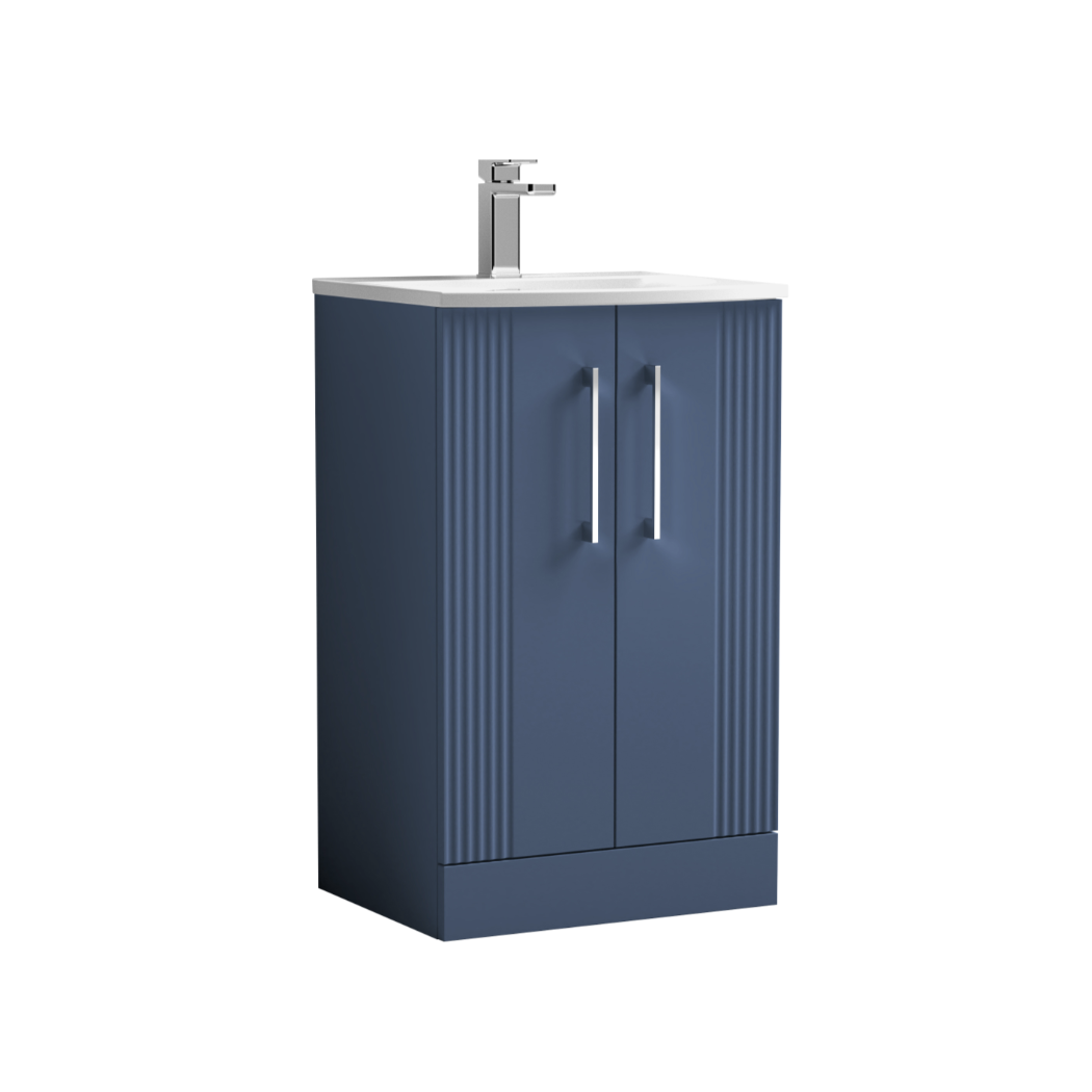 Deco 500mm Floor Standing 2-Door Vanity & Curved Basin