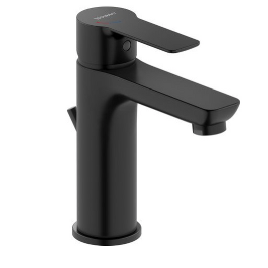 Duravit D-Code Single Lever Medium Basin Mixer- Matt Black | Woodford Bathrooms