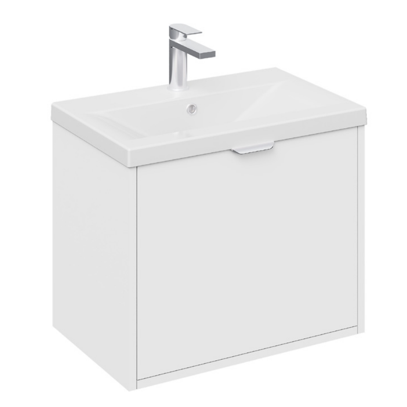 Eterna PVC 500mm Wall Hung Unit Waterfall Style Handles | Woodford Bathrooms